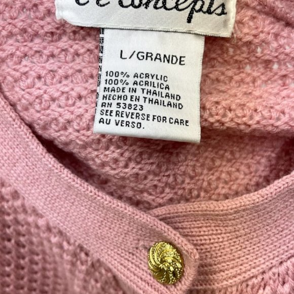 Vintage Pink Knit Cardigan - Picture 4 of 5